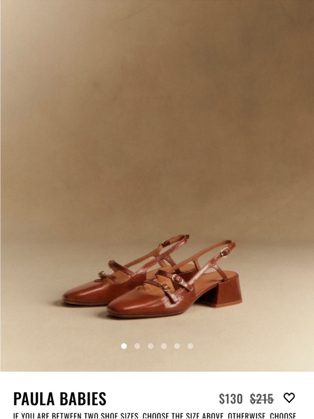 Sezane Cognac Brown Leather Slingback Block Heel Pumps - Picture 4 of 4